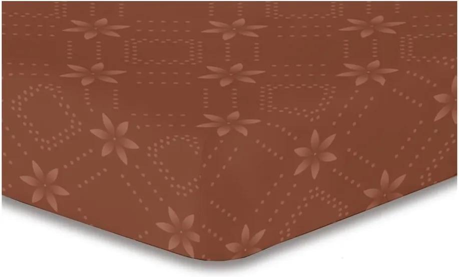 Hypnosis Snowynight barna mintás gumis lepedő, 220 x 240 cm - DecoKing