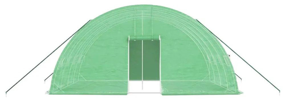 zöld acélvázas melegház 24 m² 6 x 4 x 2,85 m