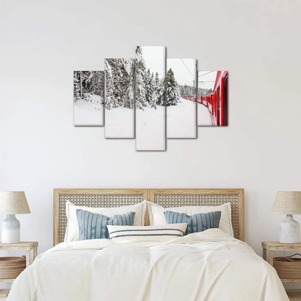 Kép - Vonat a havas tájban (150x105 cm)