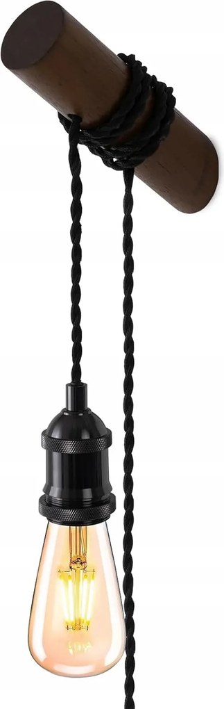 Fa fali lámpa dugóval, E27 mágneses fali lámpa, fonott kábel