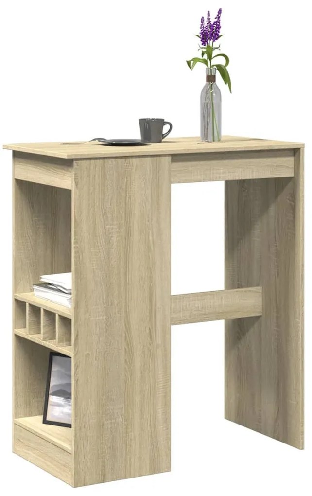 sonoma tölgy szerelt fa bárasztal tárolókkal 90x47,5x103,5 cm
