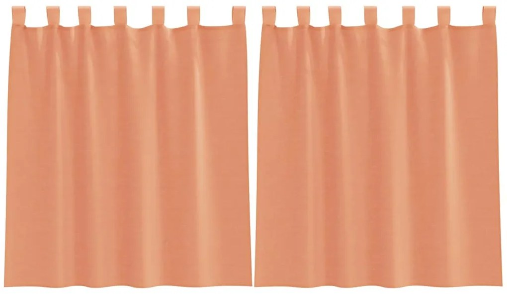 2 db terrakotta voile függönyök rúd zsebekkel