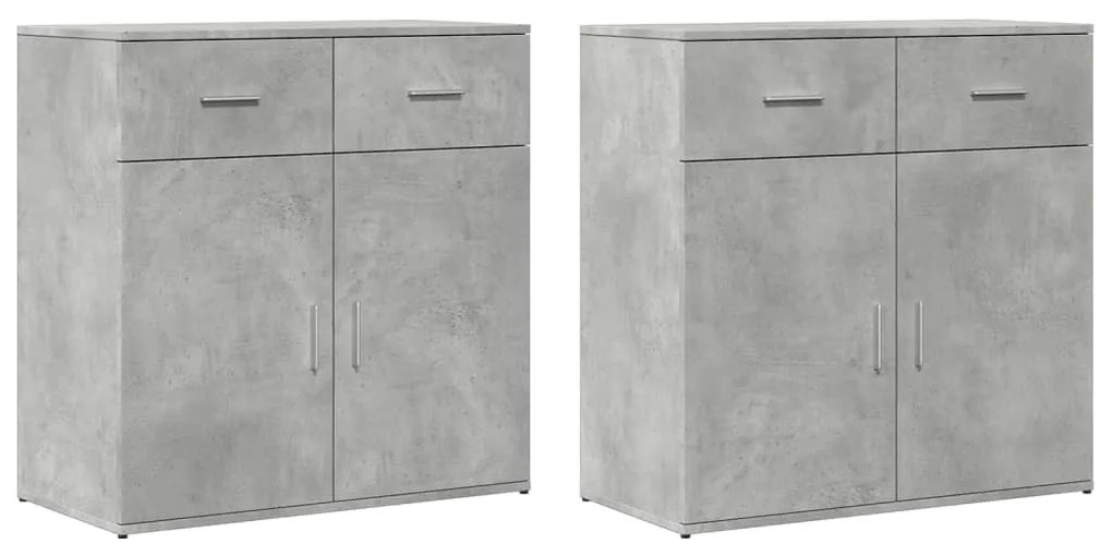 2 db betonszürke szerelt fa tálalószekrény 79 x 38 x 80 cm