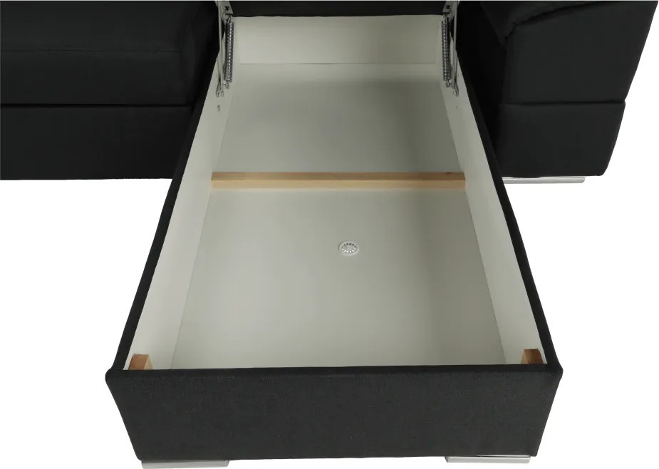 Ülőgarnitúra, sötétszürke, jobbos kivitel, SEGORIA ROH U