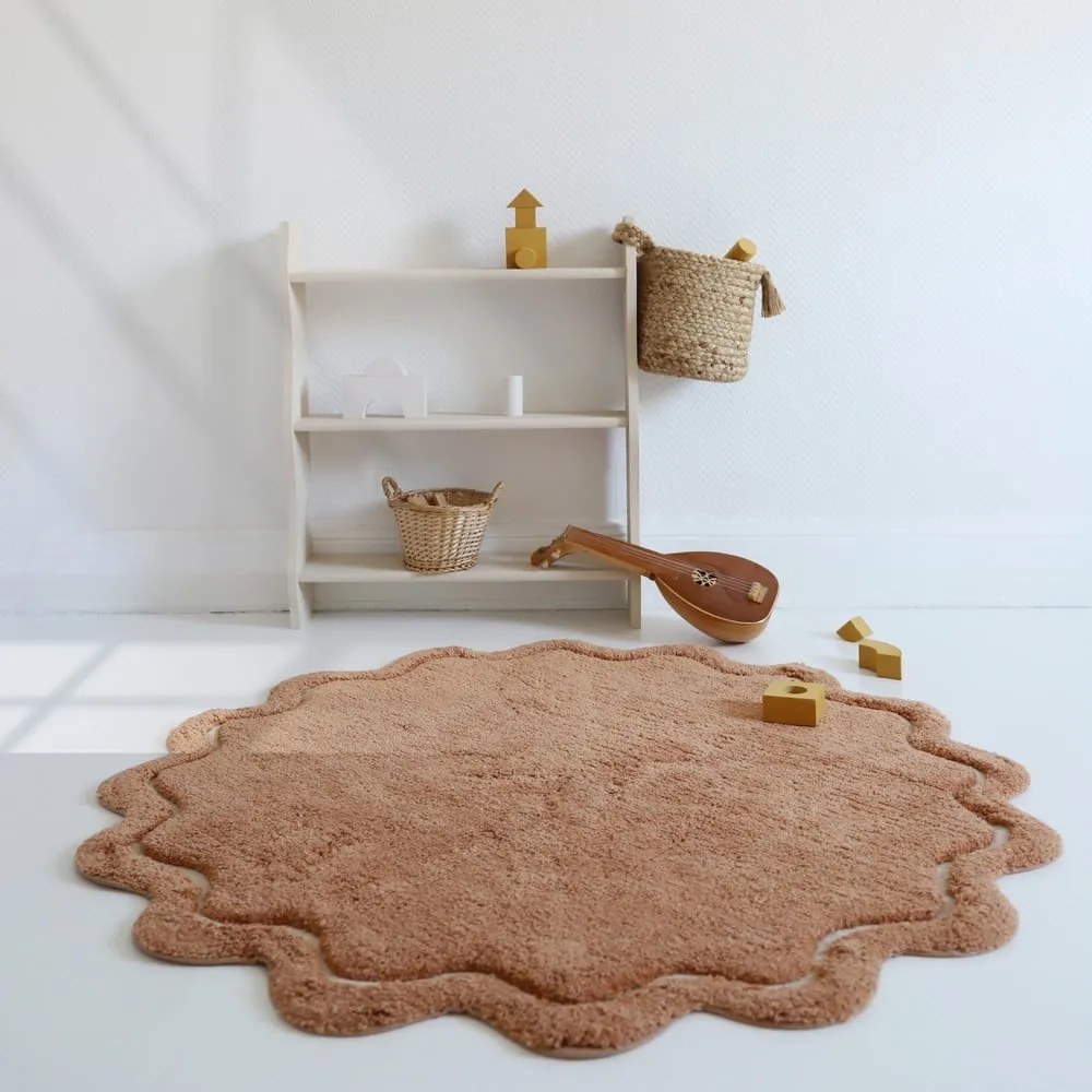 Téglavörös mosható kézi szövésű pamut kerek szőnyeg ø 110 cm Sweet April Toffee – Nattiot
