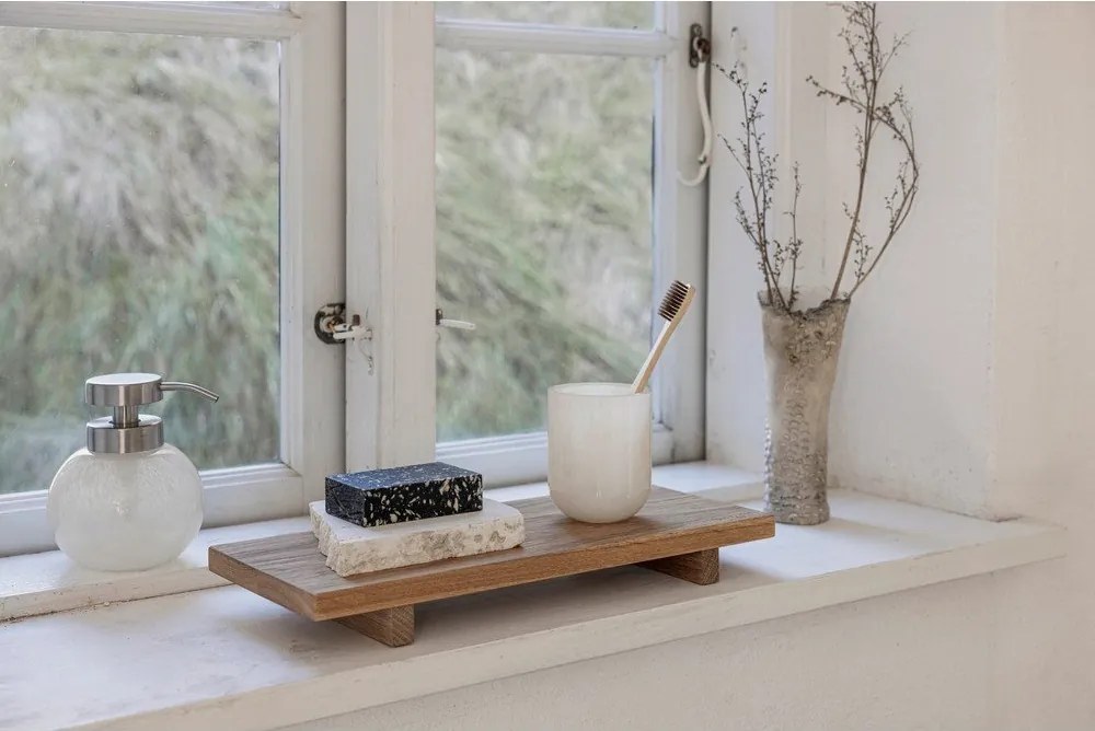 Krémszínű üveg fogkefetartó pohár Opal – Mette Ditmer Denmark