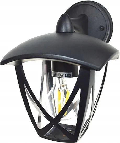 Lámpa Homlokzati lámpa Odina fekete 1x E27 Led Kültéri fali lámpa