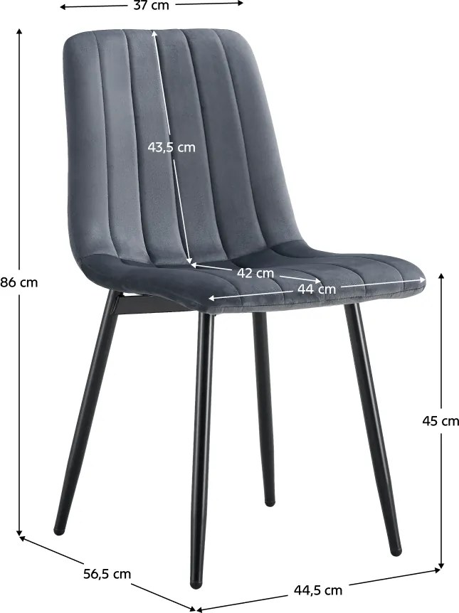Szék, sötétszürke Velvet szövet/fekete, RAMITA TYP 1