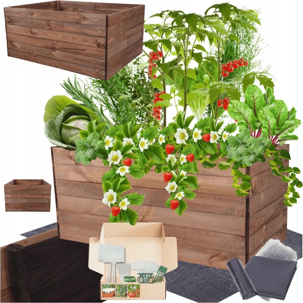 Ágyás magasított zöldséges láda inspekt virágtartó impregnáló 54x120x90