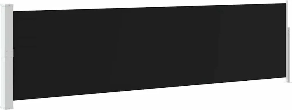 vidaXL fekete kihúzható oldalsó teraszi napellenző 140 x 500 cm