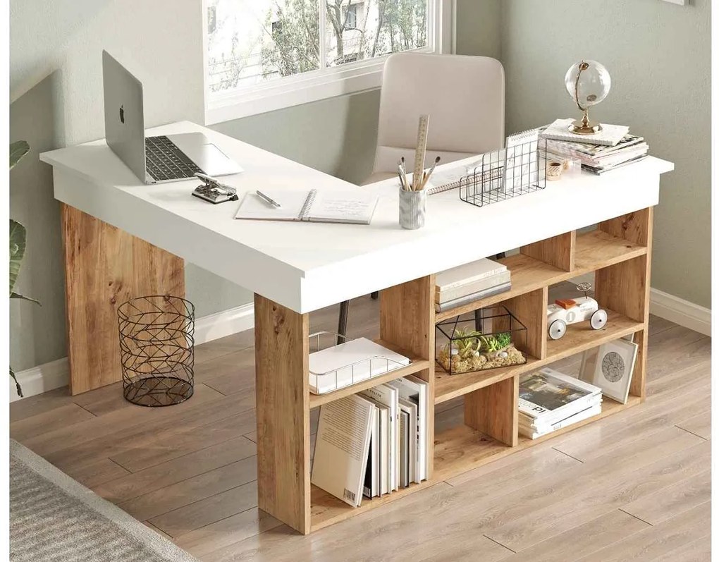Design sarok íróasztal Daisy fenyő