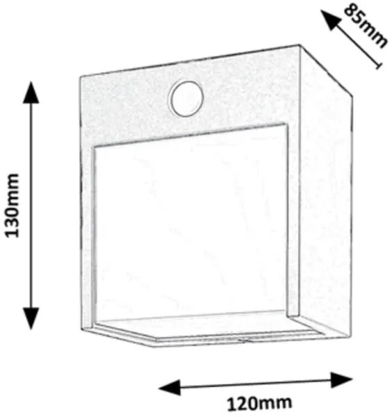 Rabalux 7479-LED kültéri fali lámpa mozgásérzékelővel BALIMO LED/12W/230V IP44