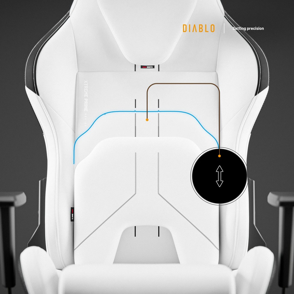 Diablo X.One Prime, Normal Size, Ghosted White fehér gamer szék