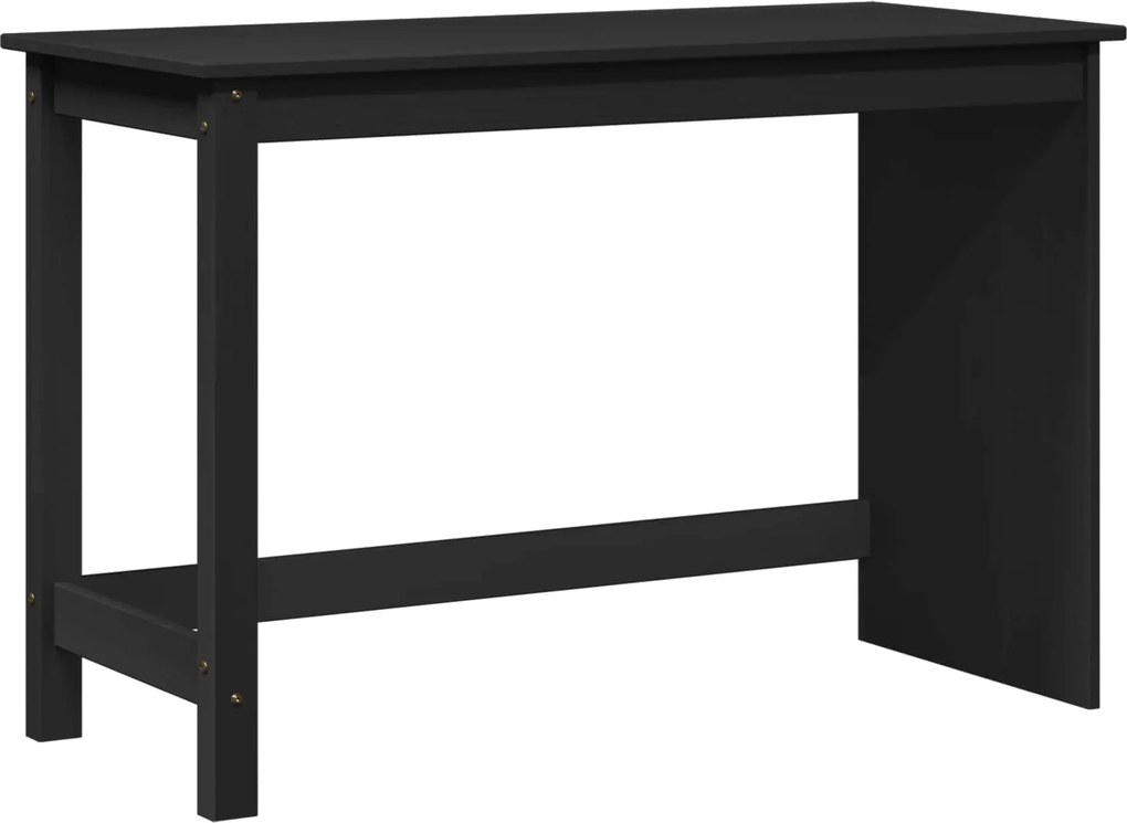 vidaXL Asztal Fekete 112 x 50 x 75 cm Tömör fenyőfa