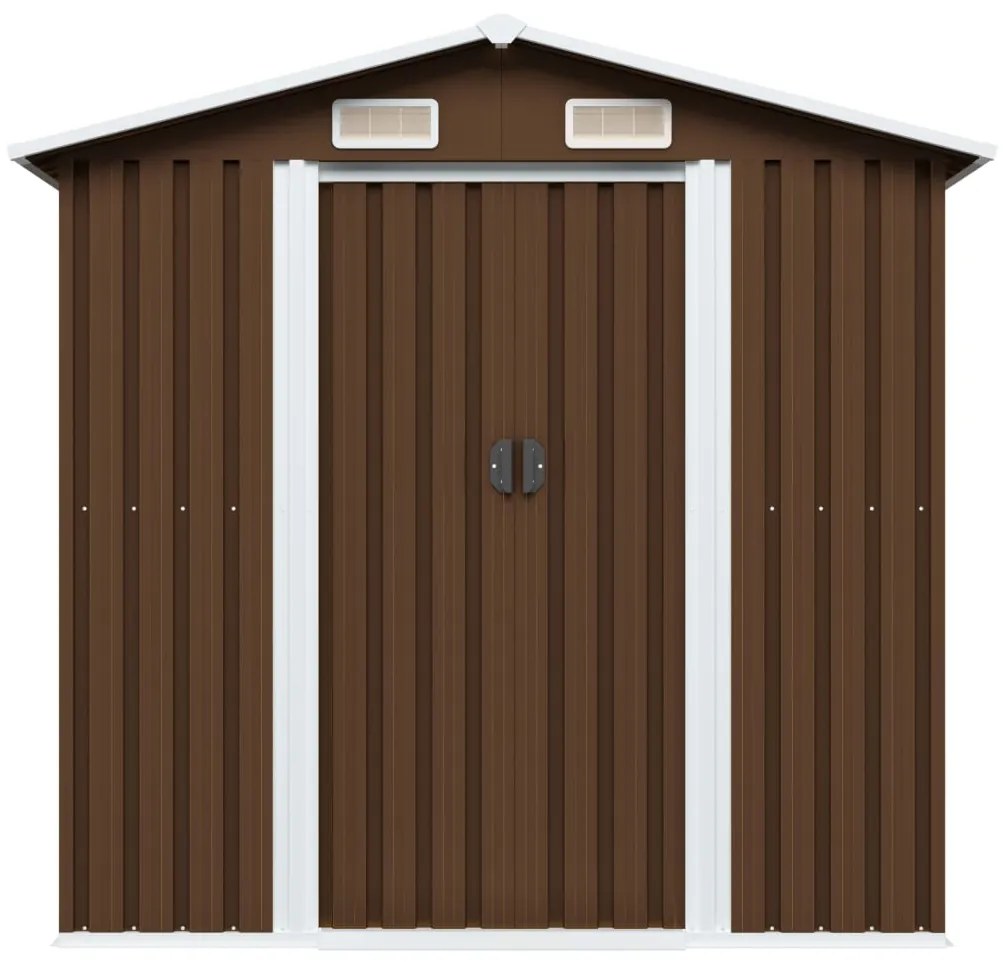 vidaXL barna acél kerti fészer 204 x 132 x 186 cm