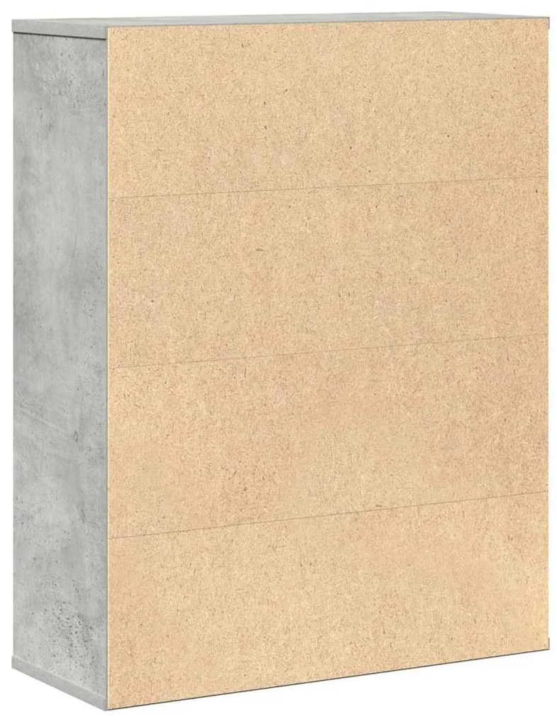 betonszürke szerelt fa könyvespolc 60x24x76,5 cm