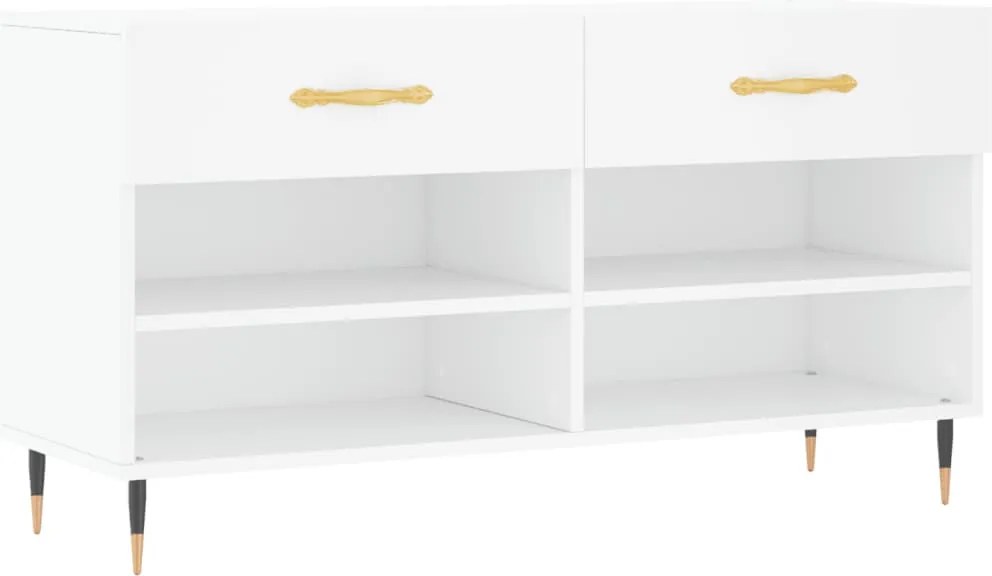 vidaXL fehér szerelt fa cipőpolc 102x35x55 cm