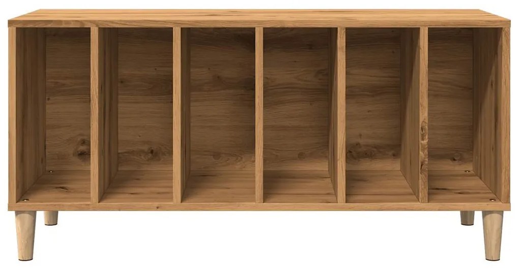 kézműves tölgy színű szerelt fa hanglemezszekrény 100x38x48 cm