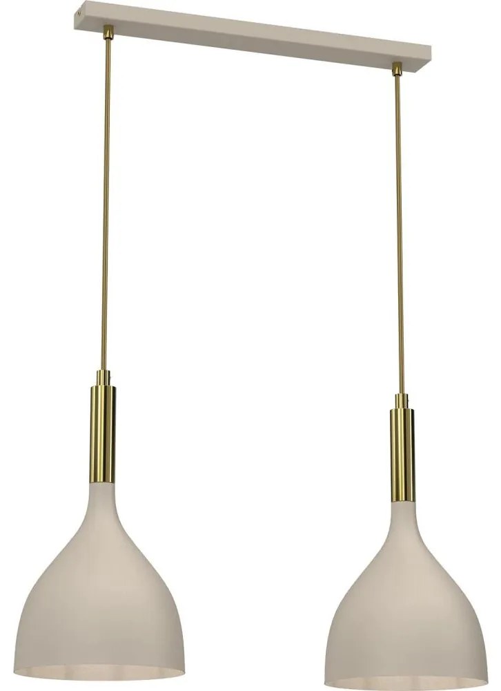 Csillár zsinóron NOAK 2xE27/15W/230V bézs/arany