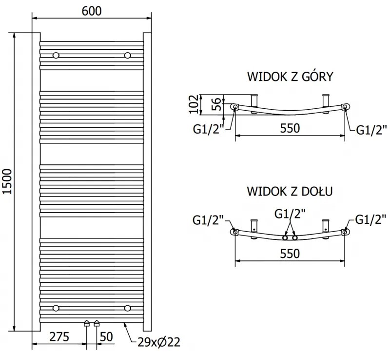 Mexen Ares, elektromos fűtőelem 1500x600 mm + fűtőrúd 900 W, fekete, W102-1500-600-6900-70