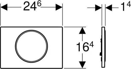 Geberit 115.758.KJ.5-Öblítő nyomólap Sigma10 24,6x16,4 cm fehér/fényes króm