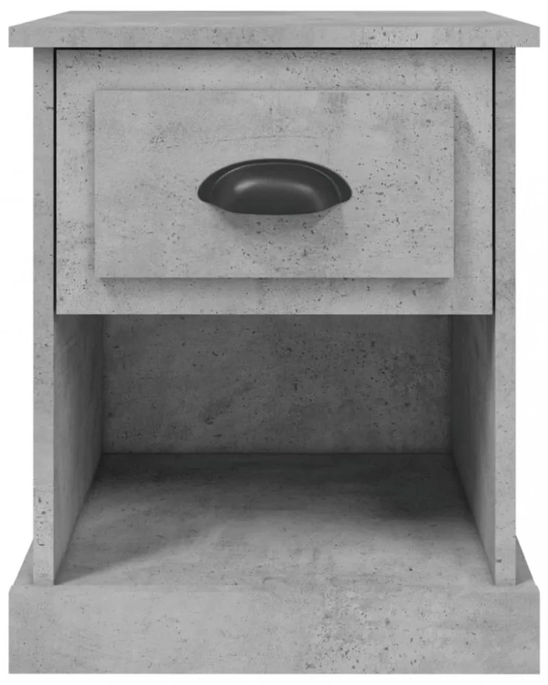 2 db betonszürke szerelt fa éjjeliszekrény 39 x 39 x 47,5 cm