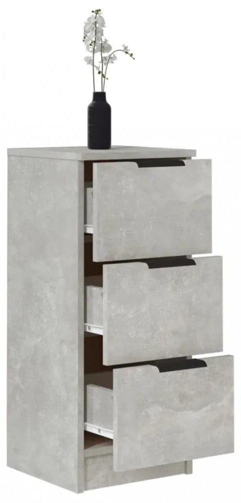 2 db betonszürke szerelt fa tálalóasztal 30 x 30 x 70 cm