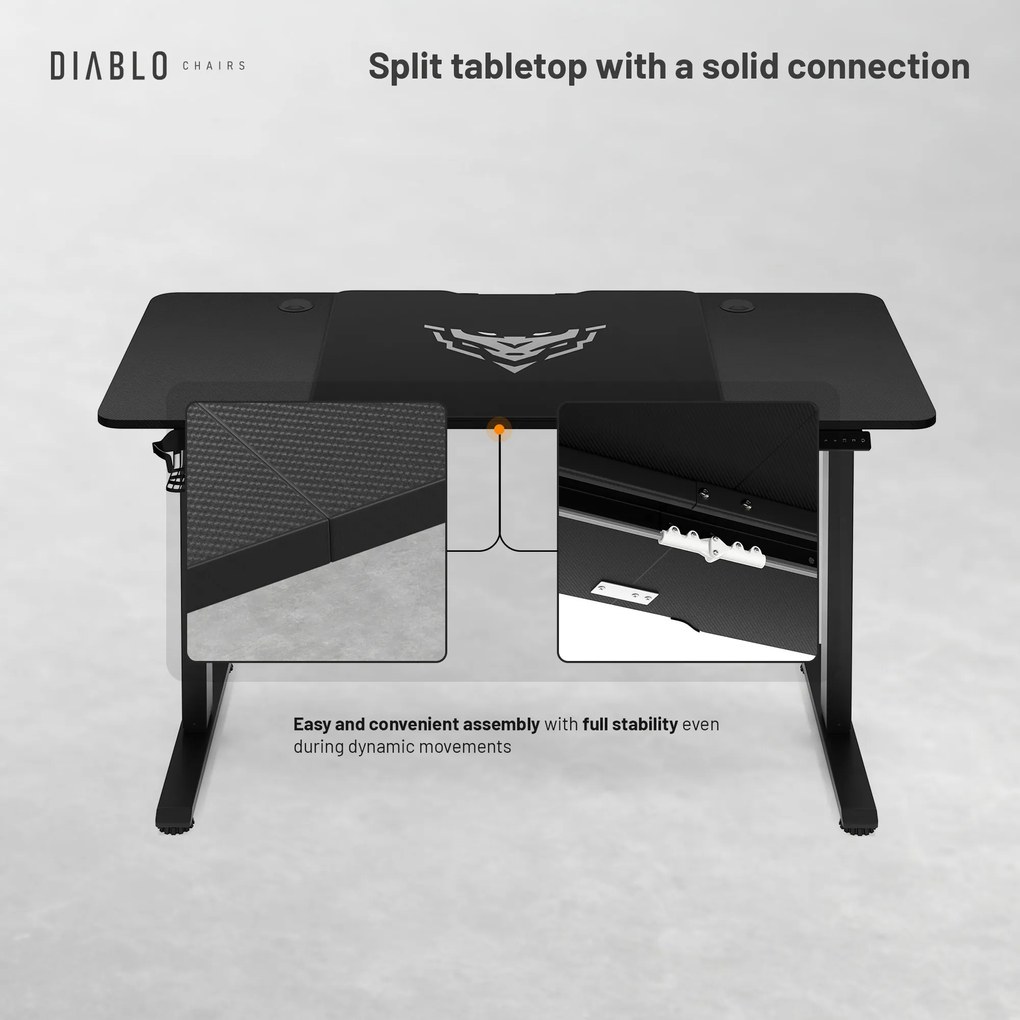 Diablo X-Tensio Állítható Magasságú Íróasztal 1400 Fekete