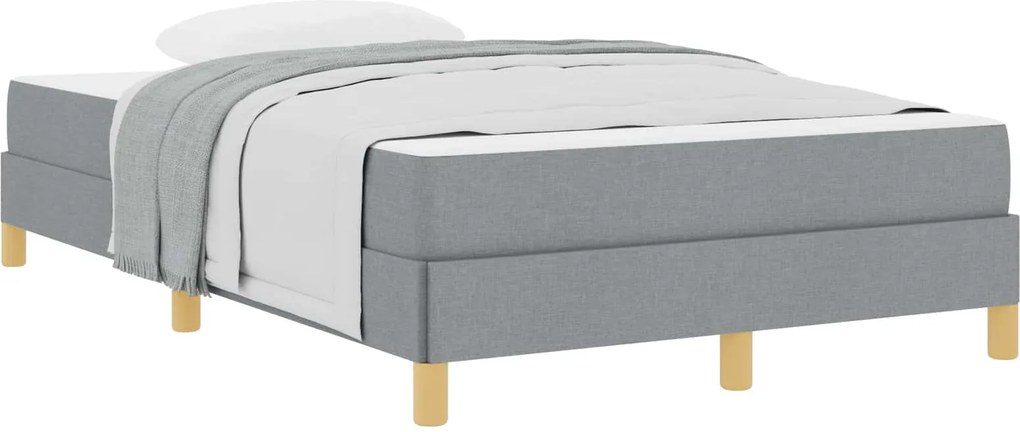 vidaXL Boxrugós ágy matracmal Világosszürke 120 x 200 cm szövet