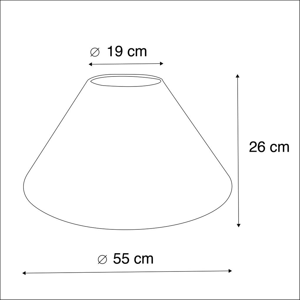 Szövet lámpaernyő bézs kerek szögletes 55/19/26