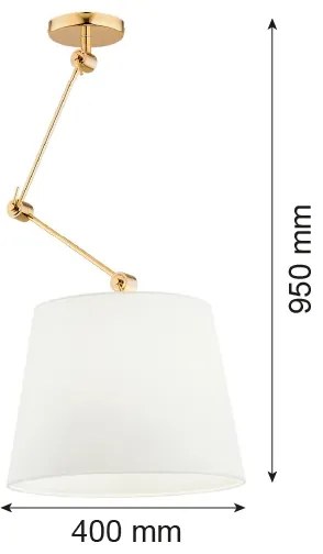 Argon 4895 - Csillár rúdon ZAKYNTOS PLUS 1xE27/15W/230V fehér/arany