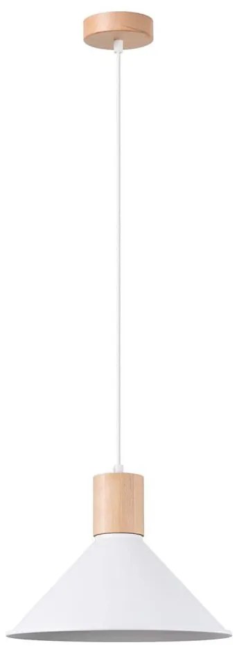 Sollux SL.1319 - Csillár zsinóron JAGA 1xE27/15W/230V átm. 30 cm fehér