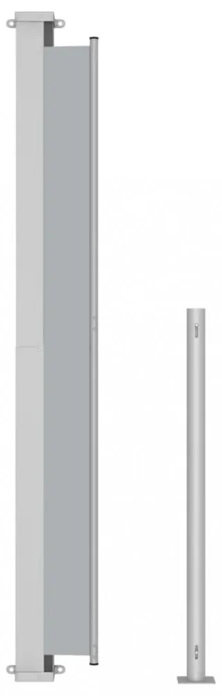 szürke behúzható oldalsó terasznapellenző 180 x 500 cm