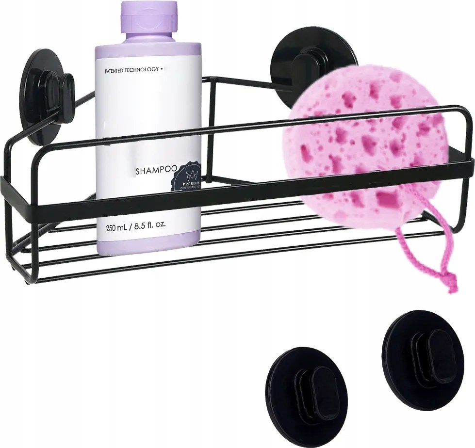 Fürdőszoba Polc Fekete Matt Sarok Öntapadós Acél Konyhai Divatos