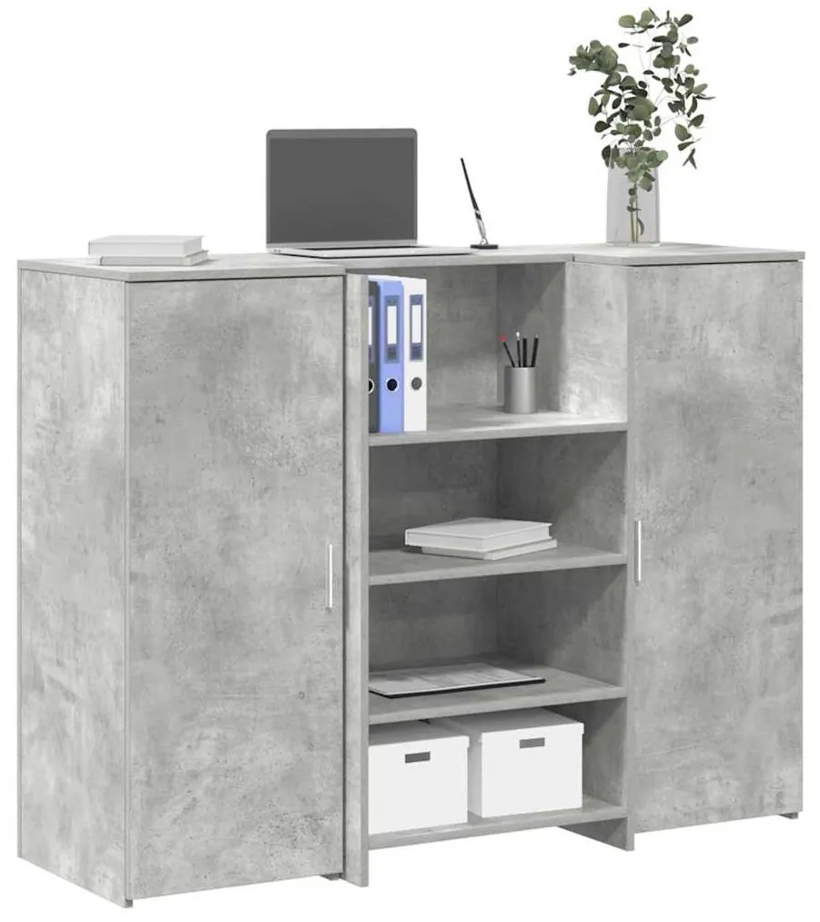 Recepciós pult betonszürke 135x50x103,5 cm szerelt fa