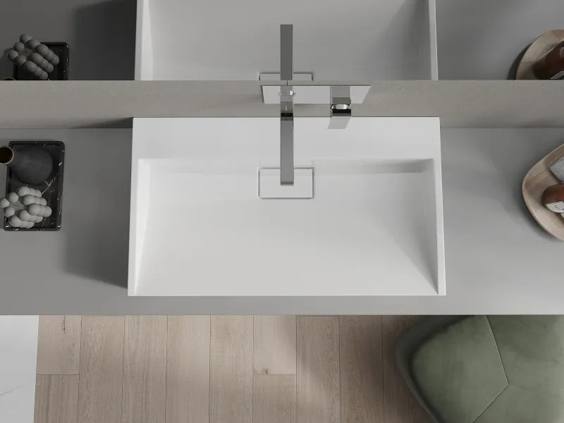 Mexen Ava pulttal elhelyezhető mosdó kompozitból B/O 80 x 46 cm, fehér - 23018000