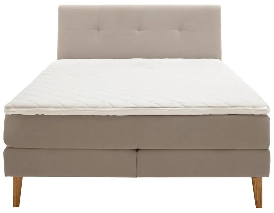 Bézs boxspring ágy 160x200 cm Stockholm – Meise Möbel