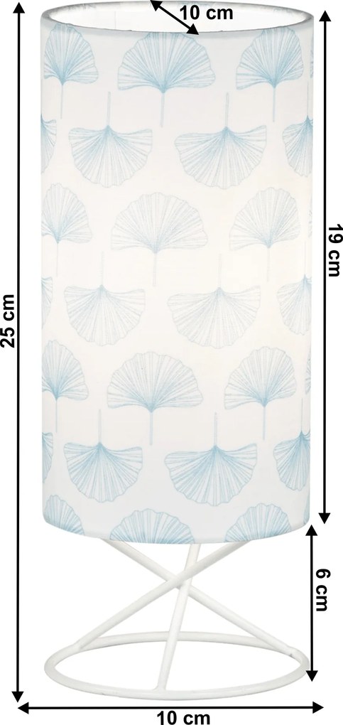 Asztali lámpa, fém/fehér textil lámpaernyő, AVAM