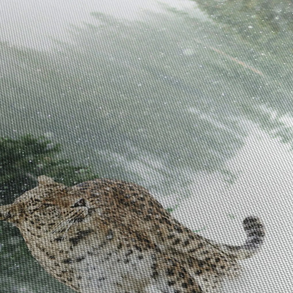 Leopárd a hóban képe (90x60 cm)