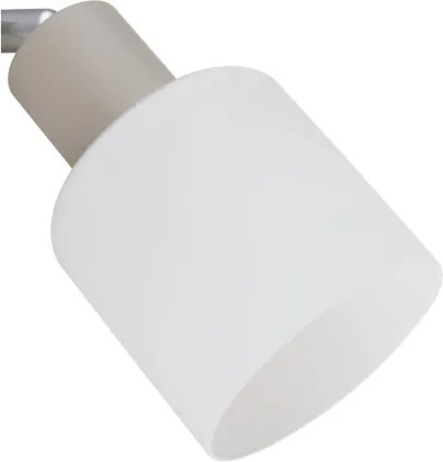 Globo 54114-1 Fali spot lámpa, fém matt homok színű, krómozott fém, fehér üveg, billenőkapcsoló a terméken, SzxM: 80x153mm, Mélység: 155mm, 1x E14 25W 230V izzó nélkül