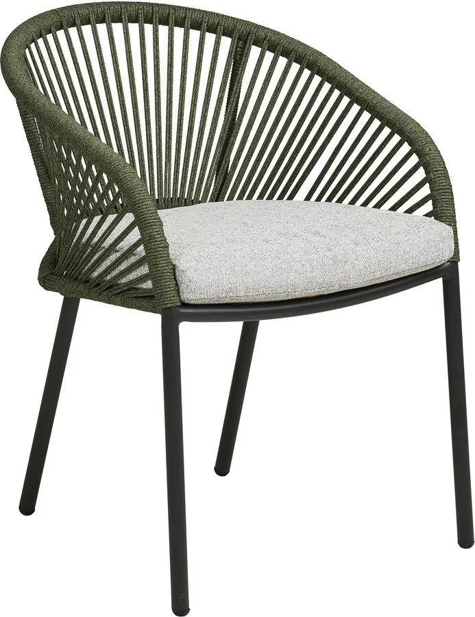 Zöld fém-párnázott kerti szék Novella – House Nordic