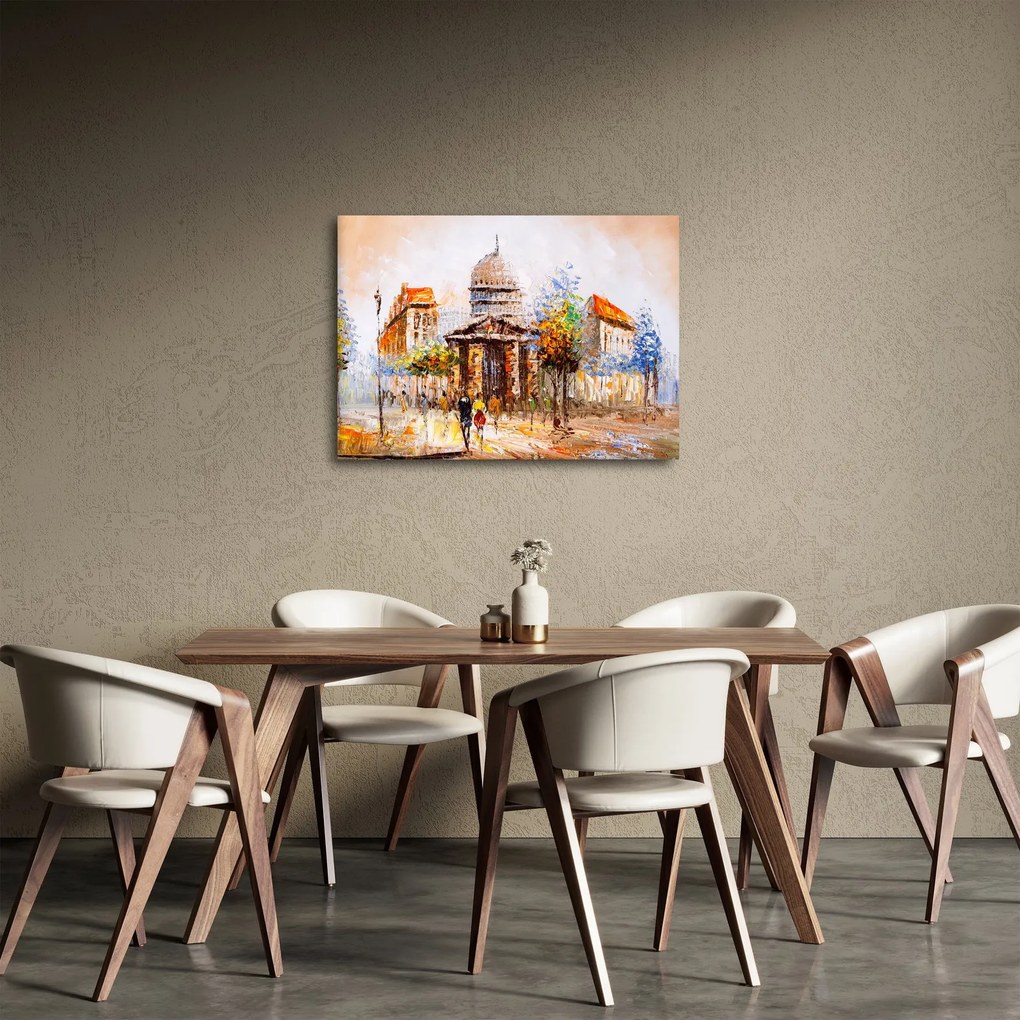 Kép - Festett városi emlékmű (70x50 cm)