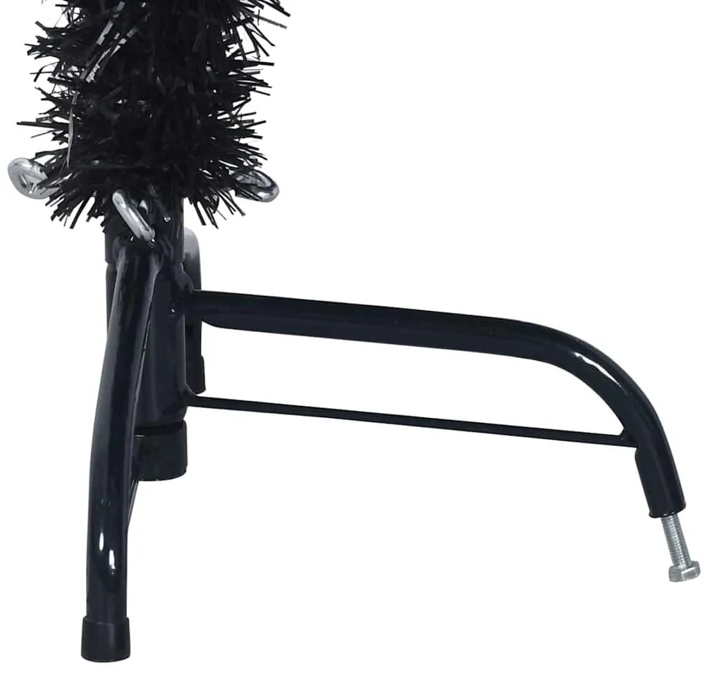 Mesterséges, előre világított karácsonyi fa Fekete 150 cm PVC