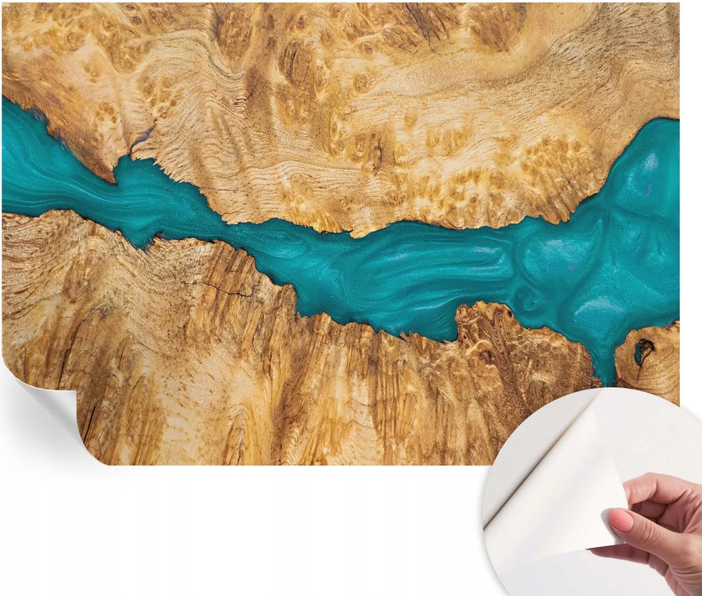 Öntapadós tapéta Divatos 3D fali ragasztóval Fa és műgyanta 152x104 cm