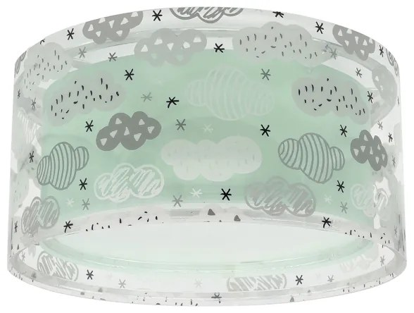 Dalber 41416H - Gyermek mennyezeti lámpa CLOUDS 2xE27/60W/230V zöld