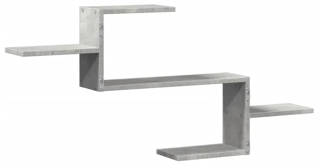 betonszürke szerelt fa fali polc 104 x 15 x 49 cm