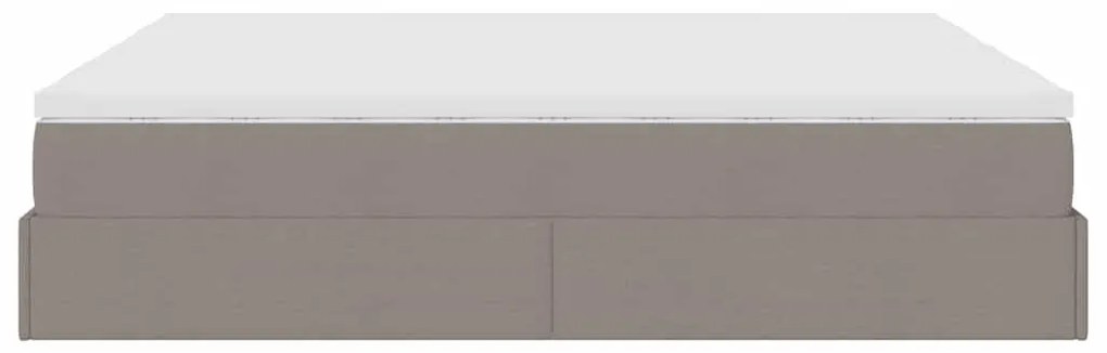 oszmán ágykeret matracokkal Taupe 180x200cm szövet