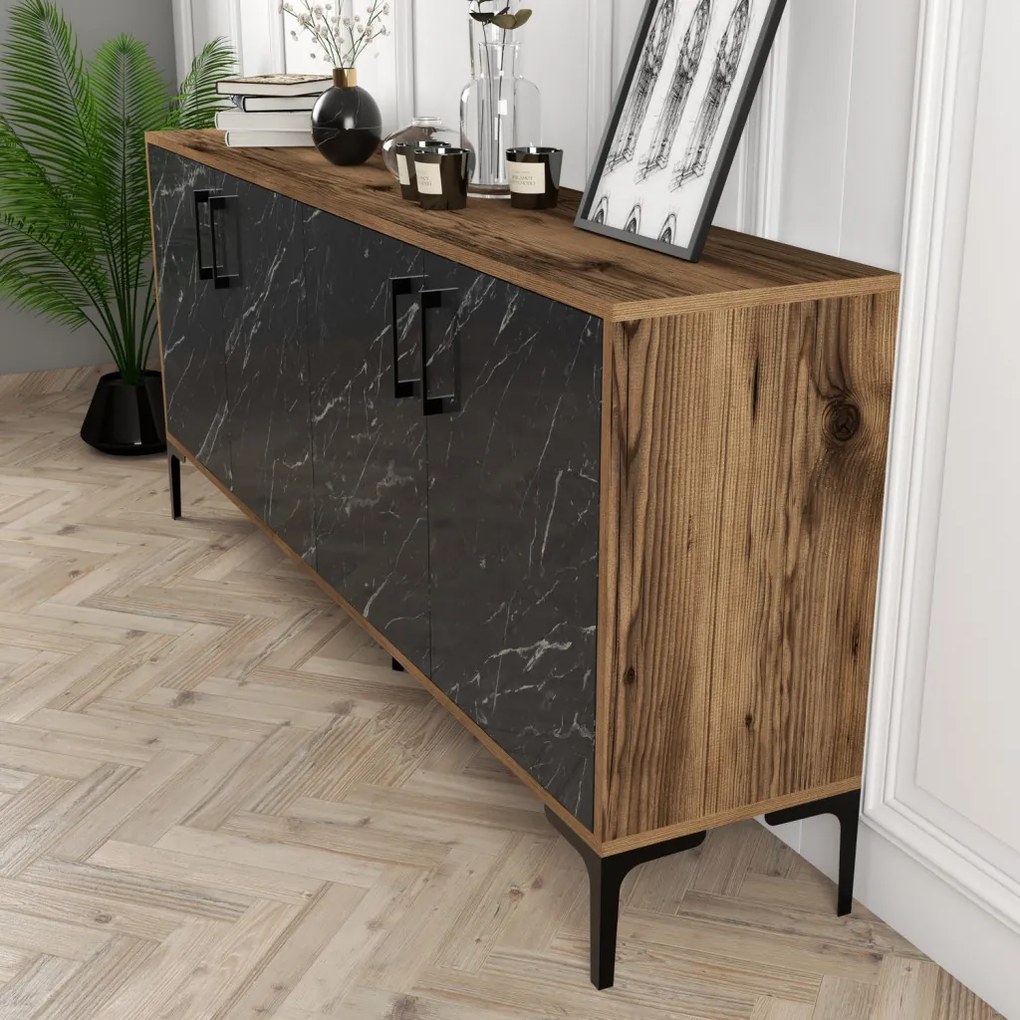 Kiev - Walnut, Black Marble
