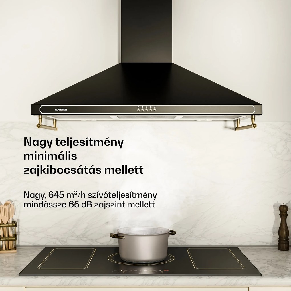 Klarstein Victoria 90, páraelszívó, 90 cm, retro kialakítás, 644,5 m³/ó, 2 LED lámpa