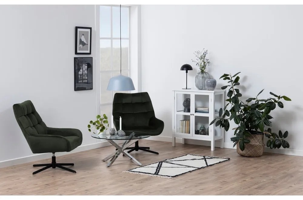 Zöld forgó bársony fotel Paris – Actona